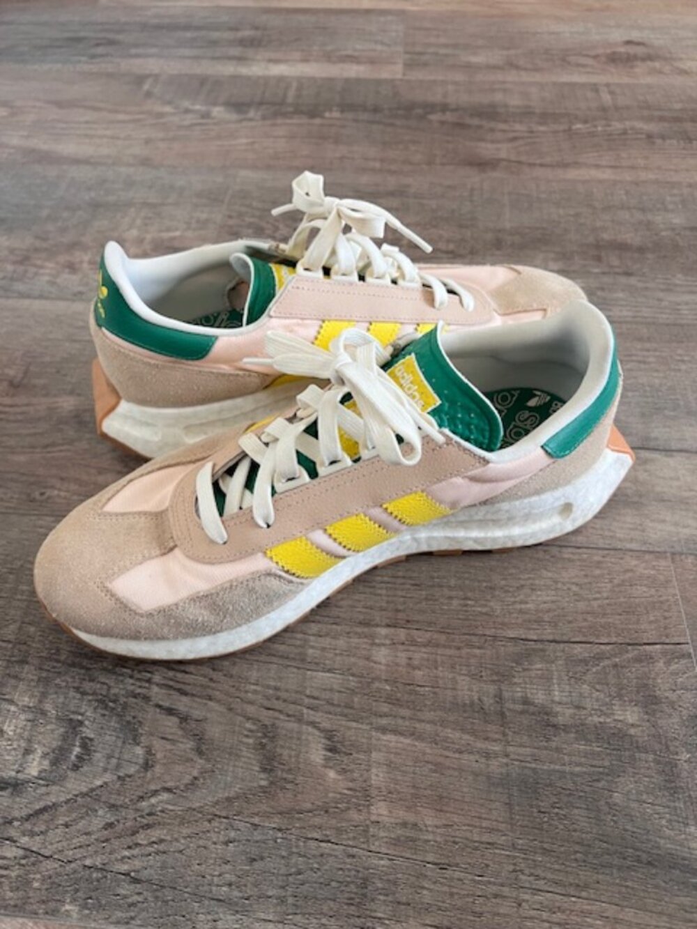Adidas Cream/Yellow/Green Sneakers – Men’s Size 10.5 - Picture 6 of 8